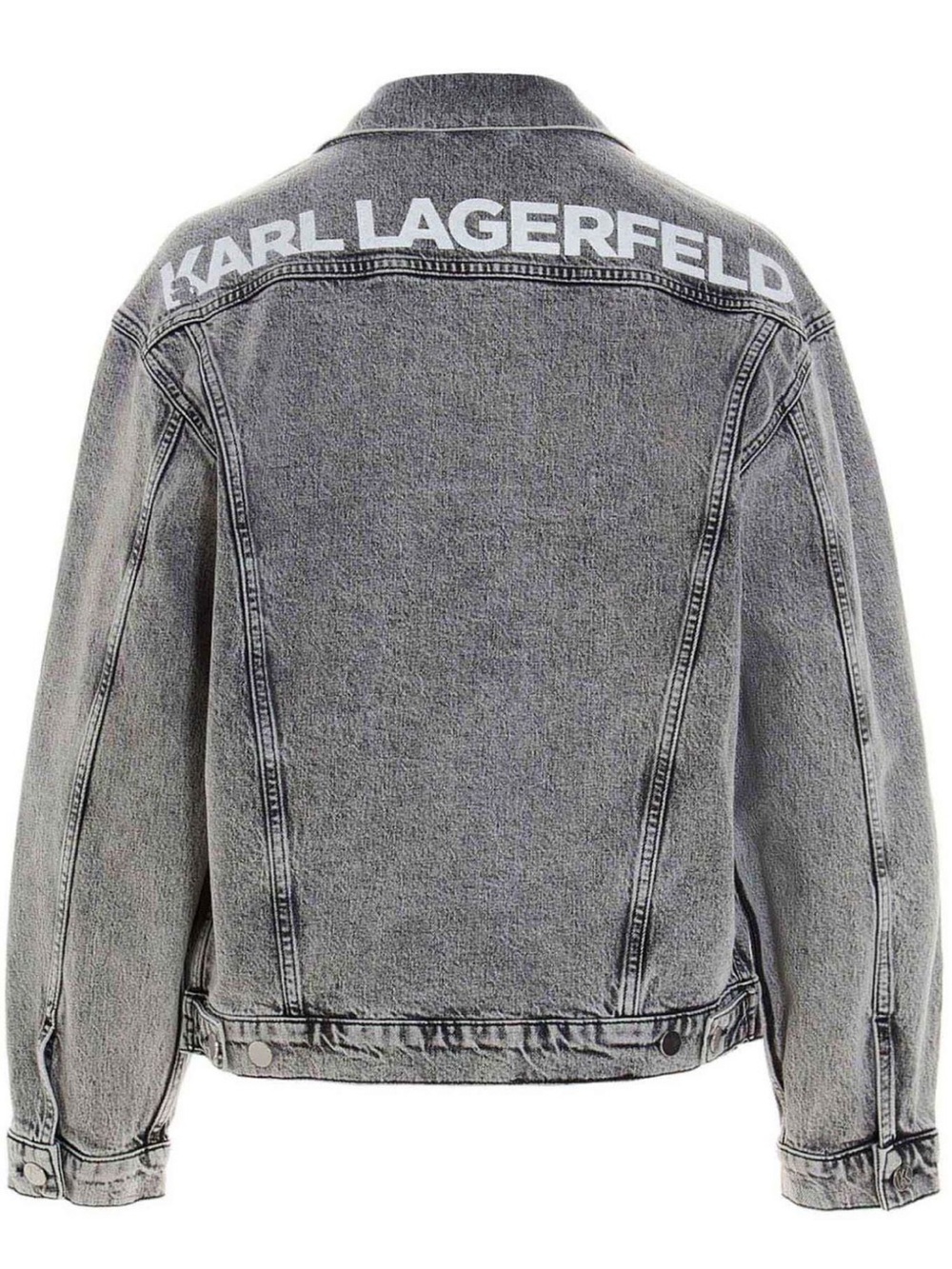Karl Lagerfeld Grey Denim Jacket with Logo